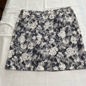 Talbots White and Gray Mini Pencil Skirt